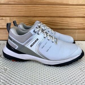 Sqairz Speed Men's 8.5 US Soft Spiked Golf Shoes Sneakers White Gray Black
